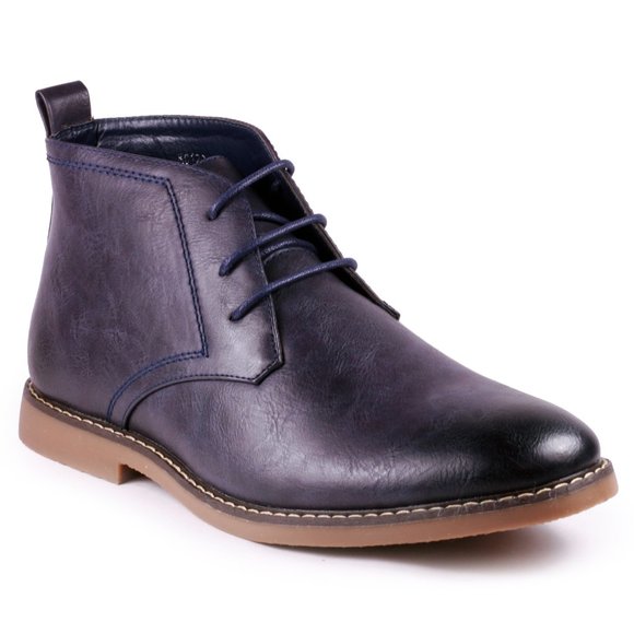 METROCHARM | Shoes | Navy Blue Mens Lace Up Ankle Chukka  display picture 2